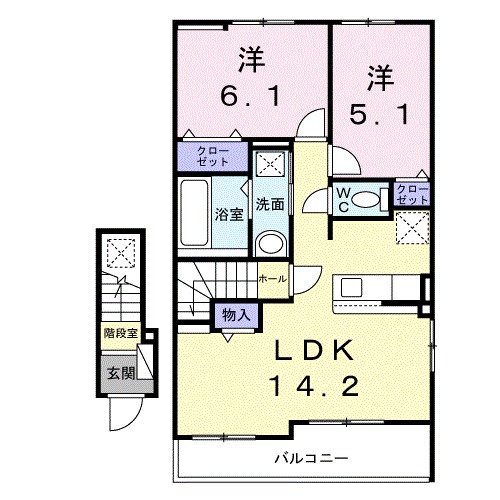 上落合アパート 204号室 間取り