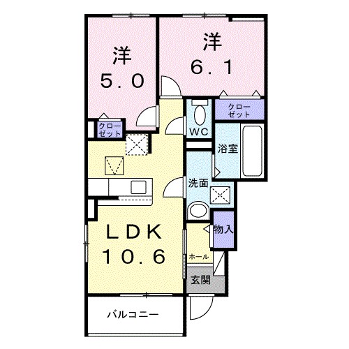 上落合アパート 101号室 間取り