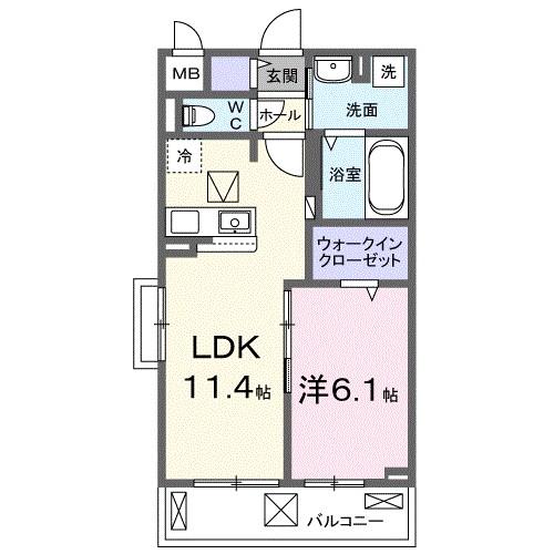 ラミリス 104号室 間取り
