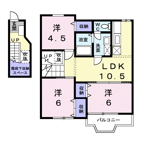 マロンスクウェアＢ 202号室 間取り