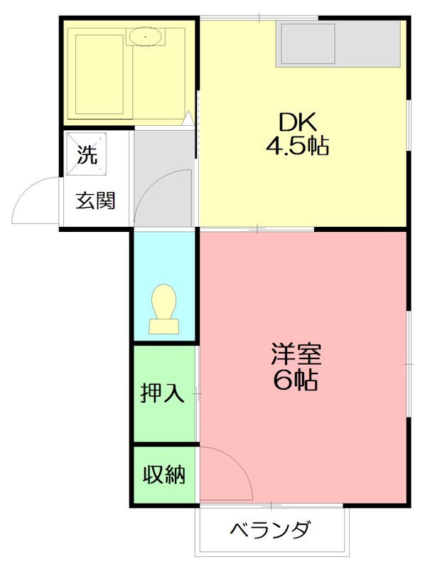 西湘ハイツ 201号室 間取り