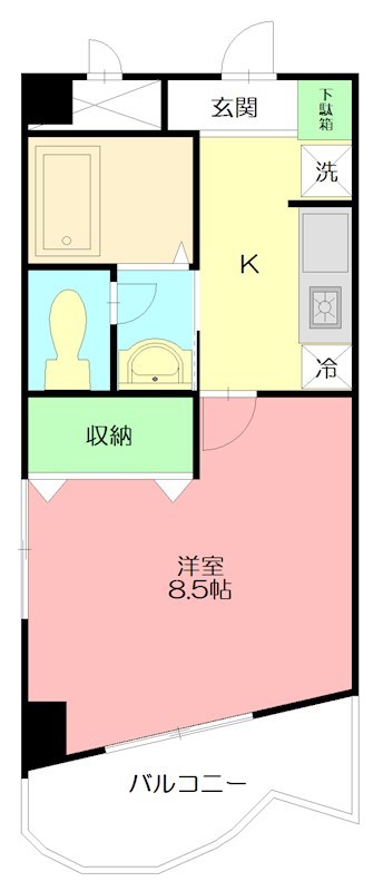 グランドワン 206号室 間取り