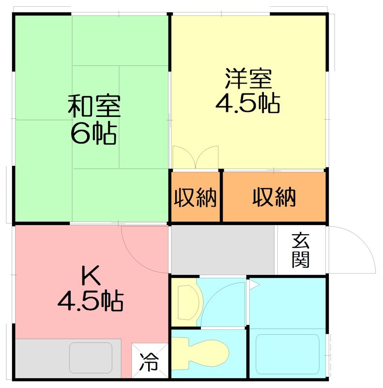 西湘ハイツ 201号室 間取り