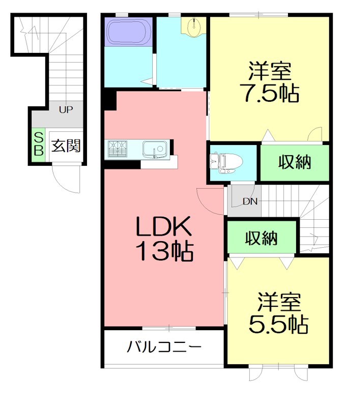グランソレイユ鎌倉 205号室 間取り