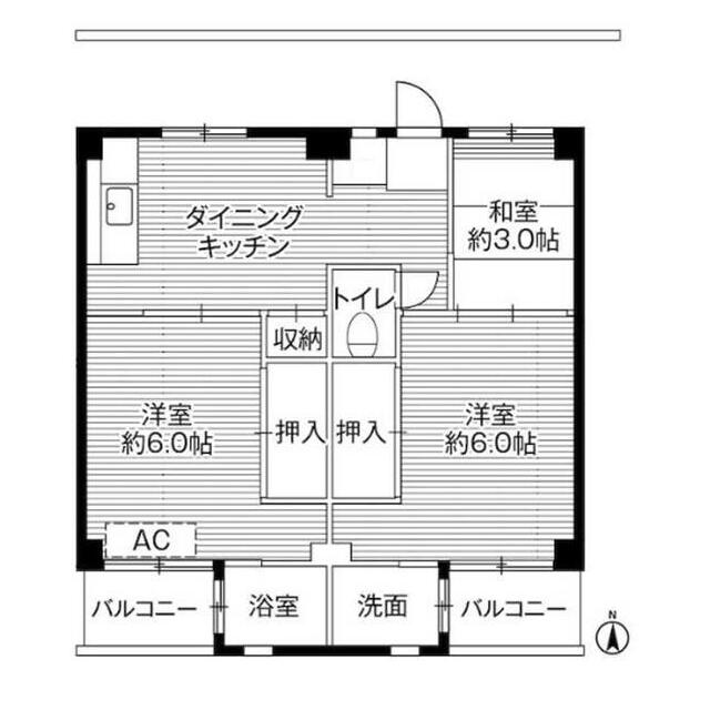 ビレッジハウス鎌倉10号棟 202号室 間取り