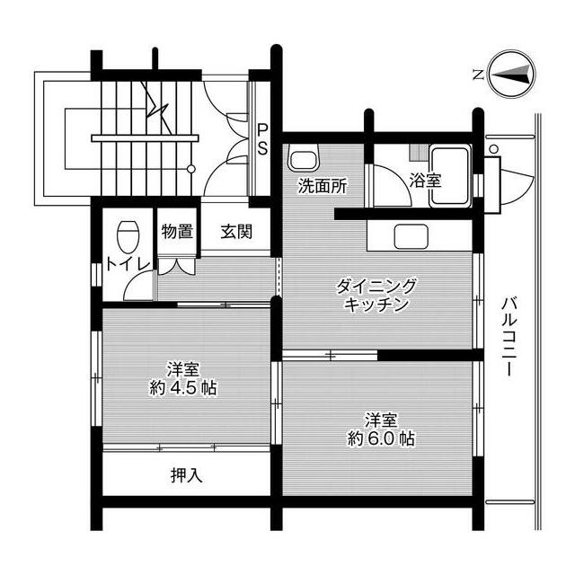 ビレッジハウス下島第二１号棟 303号室 間取り