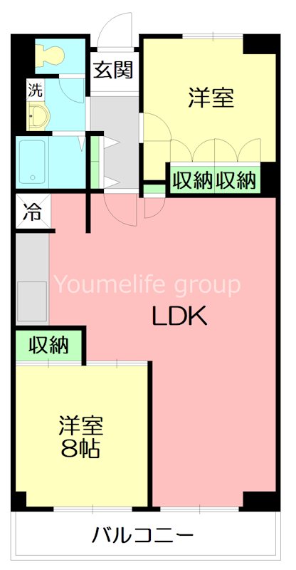 平塚グリーンマンション 406号室 間取り
