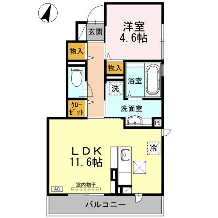 ヴィラコスモス 101号室 間取り