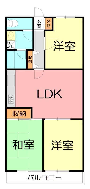 オクトピア中原 207号室 間取り