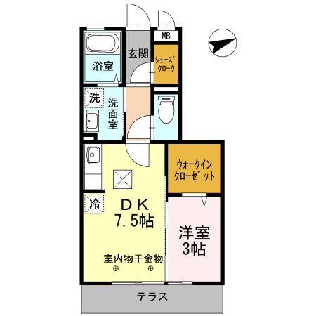 ワイズハウス 102号室 間取り