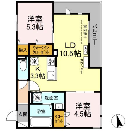 シュクラン 301号室 間取り