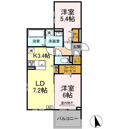 シュクラン 303号室 間取り