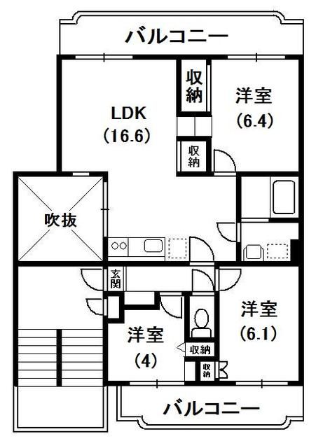 厚木国際飯山レジデンスＣ 202号室 間取り
