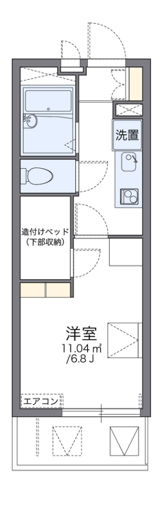 レオパレスＦ２ 201号室 間取り