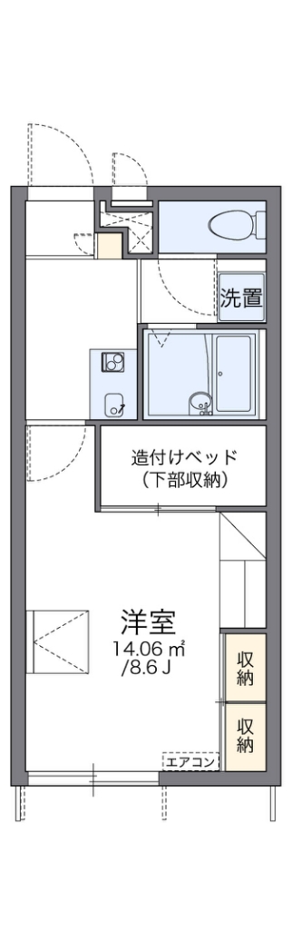 レオパレスイーハートーブ 104号室 間取り