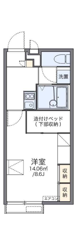 レオパレスＷｅｓｔ　Ｐｌａｃｅ 201号室 間取り