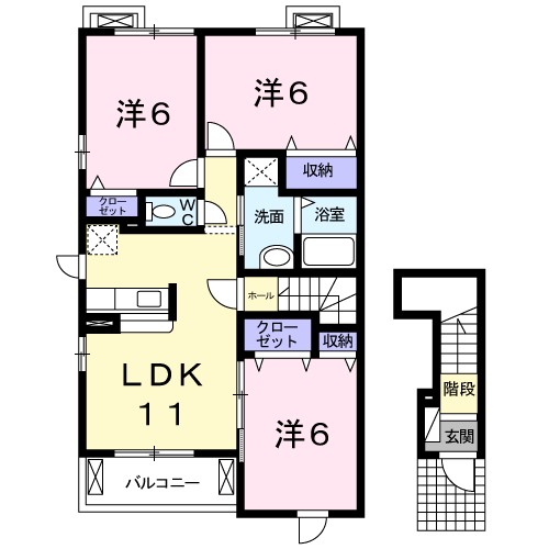 クレストガーデンⅡ 201号室 間取り