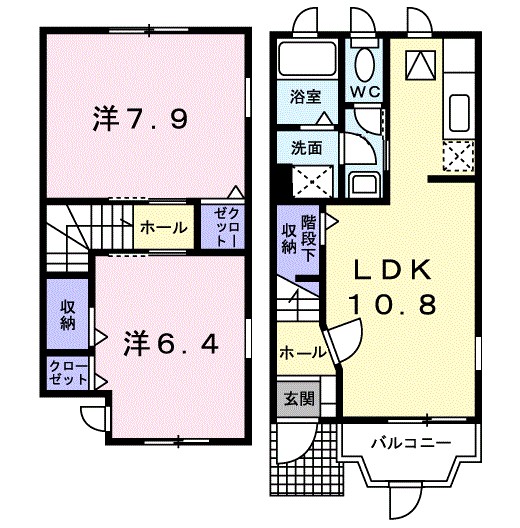 プランタンＫ２ 102号室 間取り