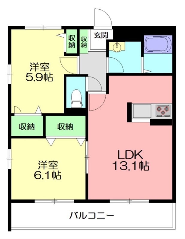 ソレイユ湘南E 103号室 間取り