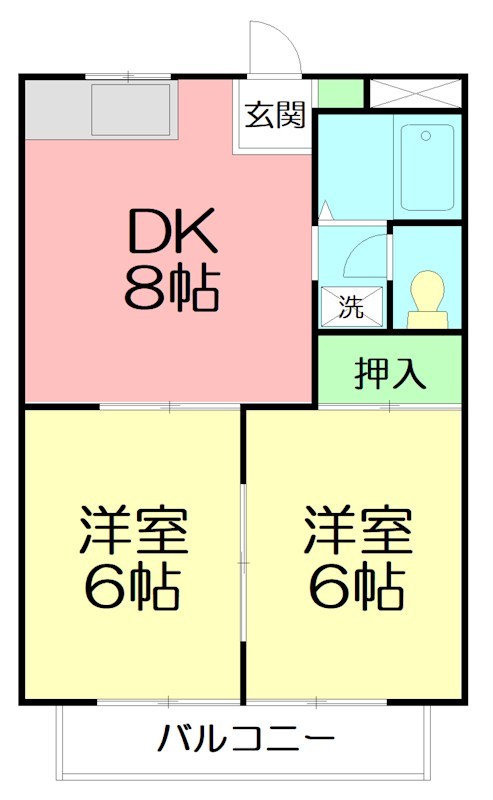 クイーンズ1 103号室 間取り