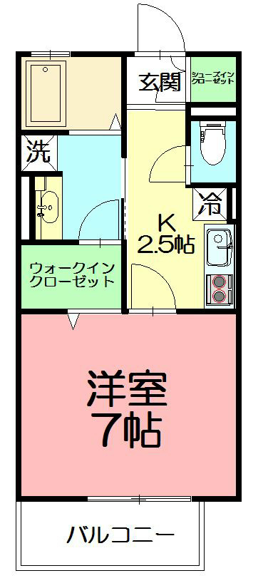 With湘南　A A202号室 間取り
