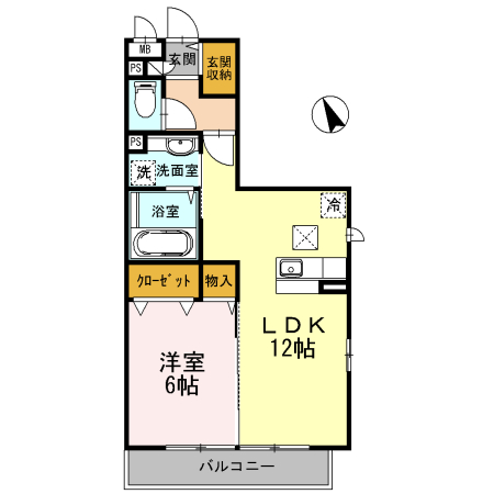グランドソレイユ 101号室 間取り