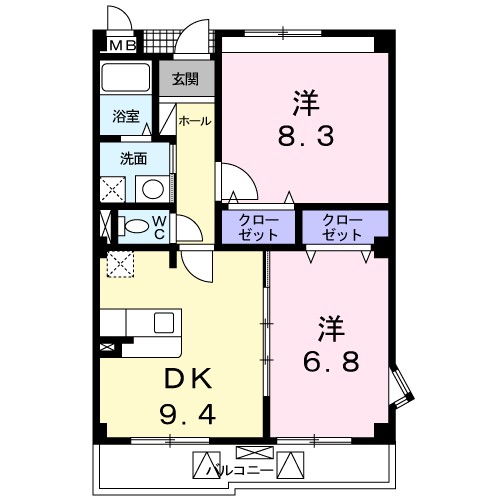 シェル　ブルー 301号室 間取り