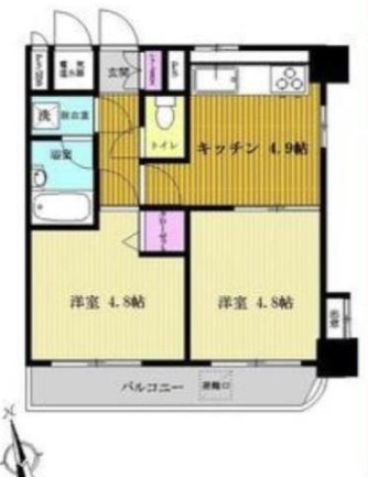 ライオンズプラザ桜ヶ丘駅前 5F号室 間取り