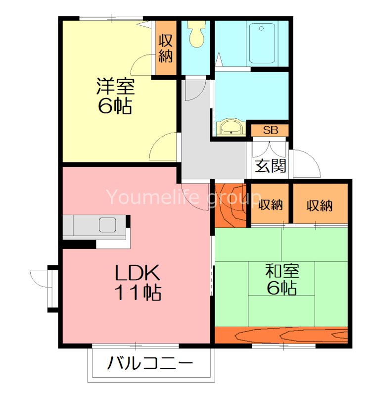 ベルデュールＦⅡ 201号室 間取り