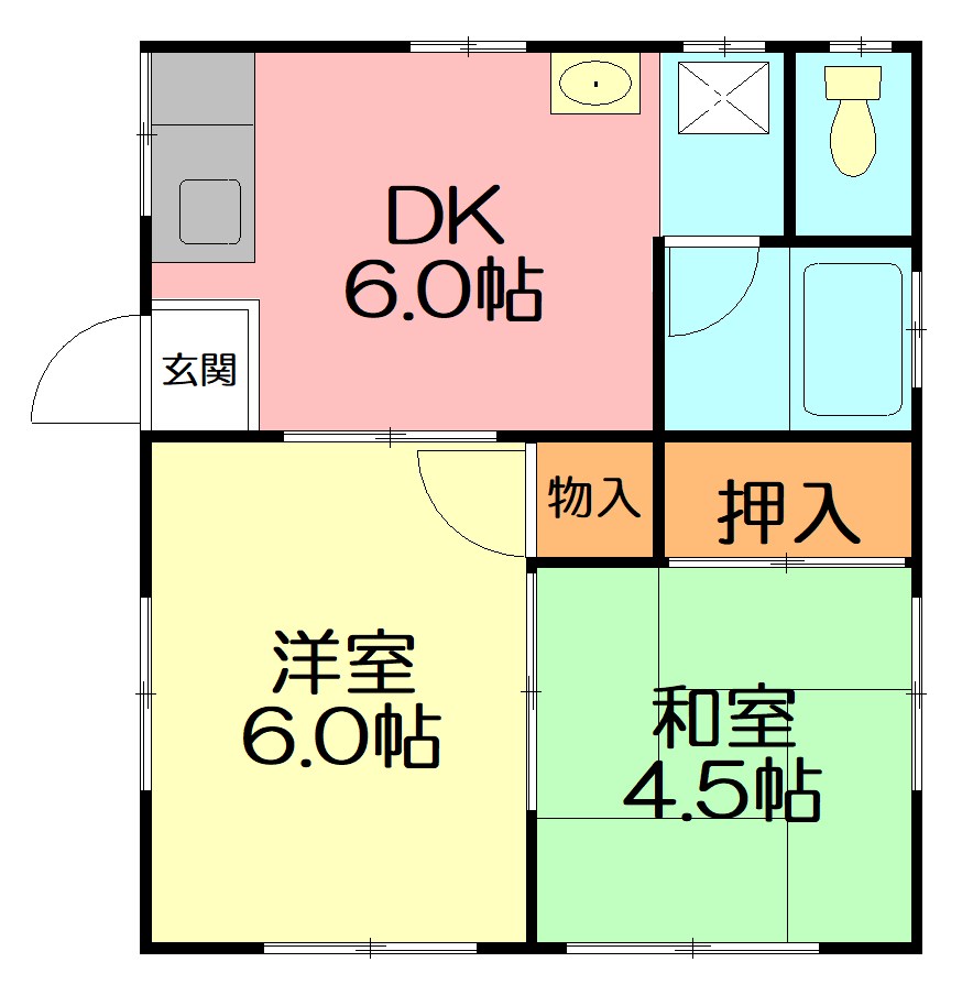 鈴木アパート １F号室 間取り