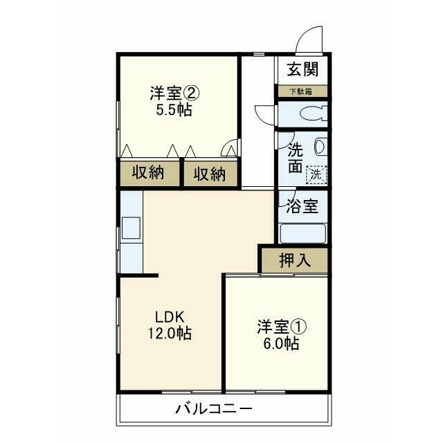 グリーンハイム 203号室 間取り
