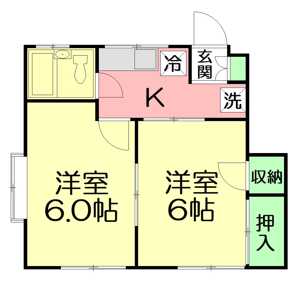 恵峰ハイツ 102号室 間取り