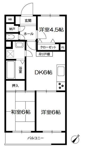 サンヒルズ東戸塚 201号室 間取り