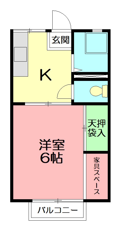 山王ハイツA 103号室 間取り
