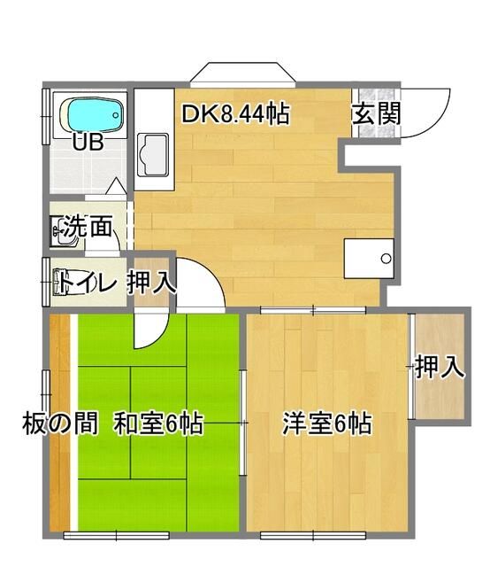 グリーンハイツ 102号室 間取り