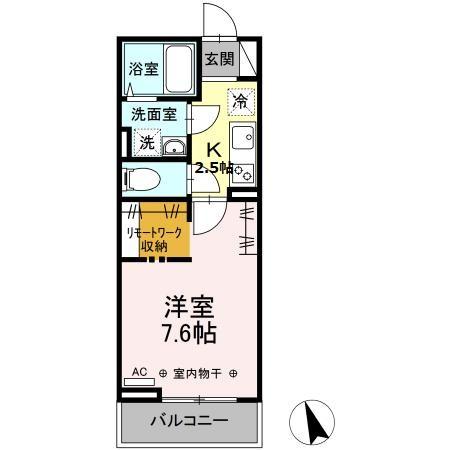 ウェルデンス戸塚　Ｂ 208号室 間取り