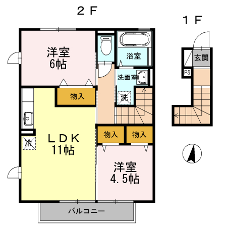 若竹ハウスⅡ 間取り図
