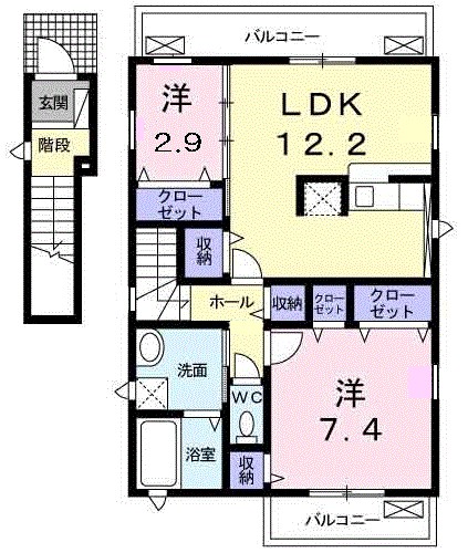 コア・ロード湘南Ⅱ 201号室 間取り