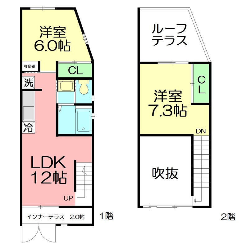 テラスハウスオリーブ　Ⅰ D号室 間取り