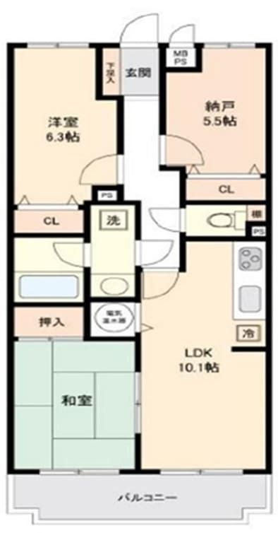 ライオンズマンション本厚木第2 3F号室 間取り