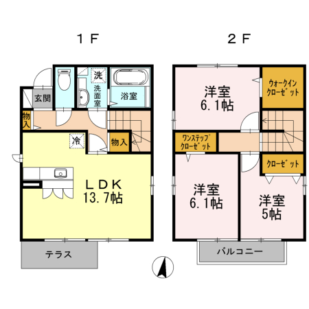 堀之内戸建て　Ｅ棟 間取り