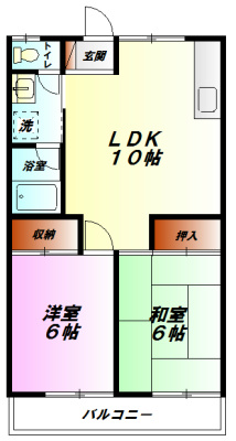 キャッスルハイツ 206号室 間取り