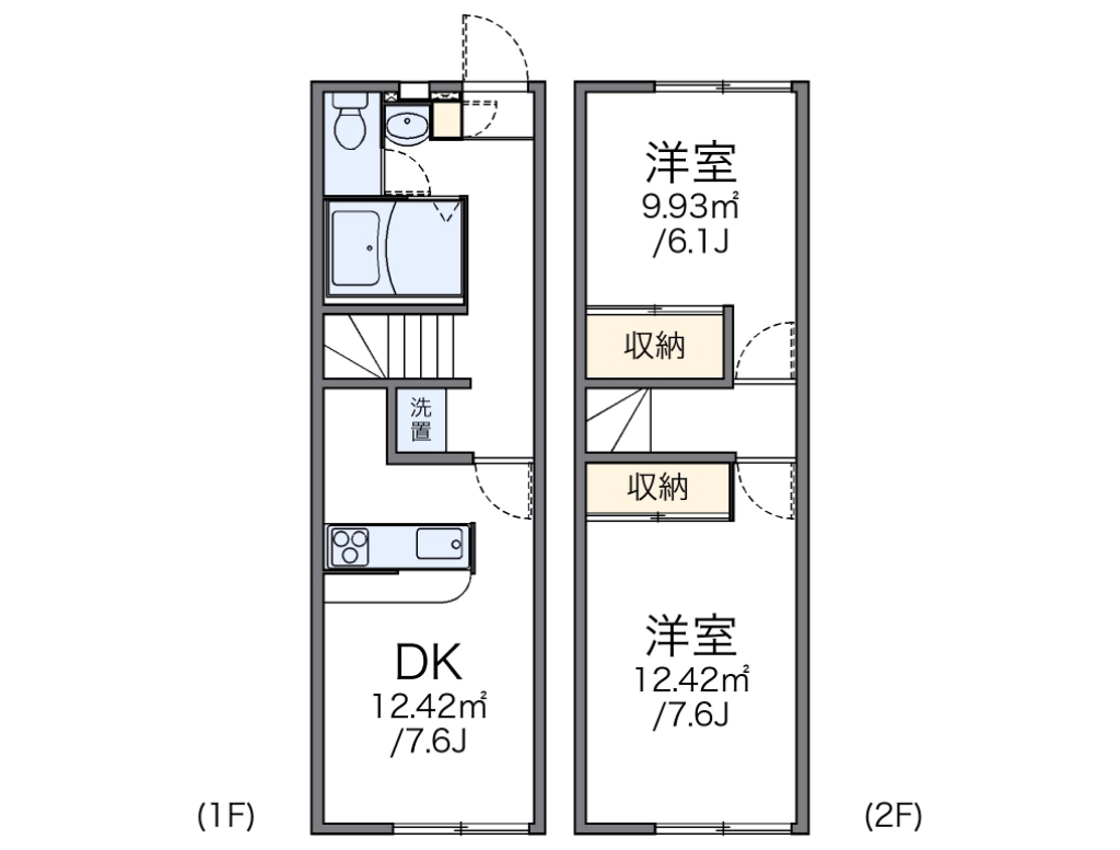 レオパレスサザンクロス 107号室 間取り