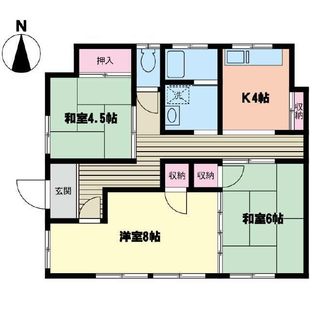 石上アパート 1F号室 間取り