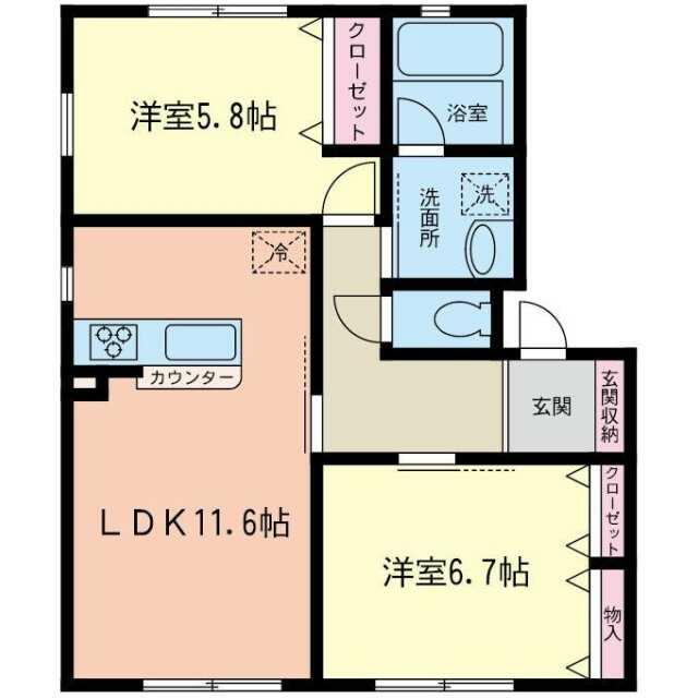 エスポワール湘南 202号室 間取り