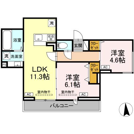 コグワルツ 301号室 間取り