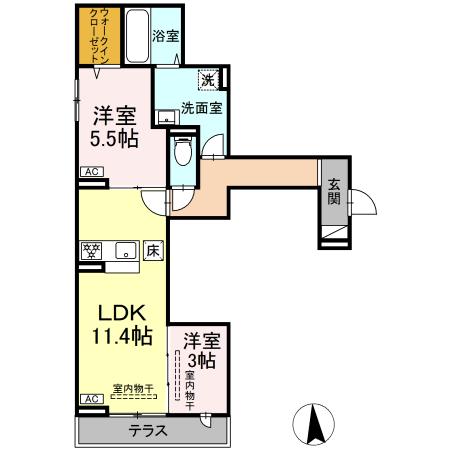 コグワルツ 102号室 間取り