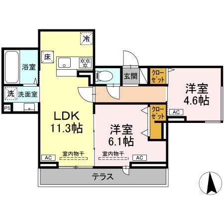 コグワルツ 101号室 間取り