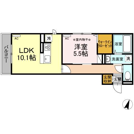 パークサイド 302号室 間取り
