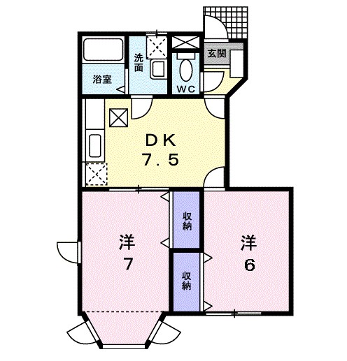 オークレイコートⅡ 103号室 間取り